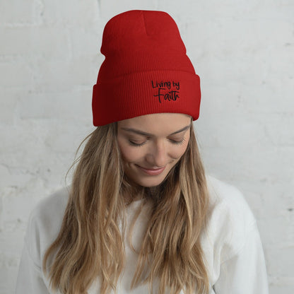 Living by Faith Cuffed Beanie