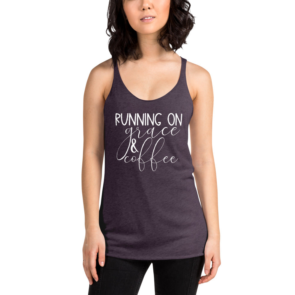 Running on Grace and Coffee Women's Racerback Tank