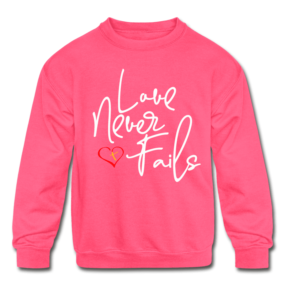 Love Never Fails Kids Sweatshirt
